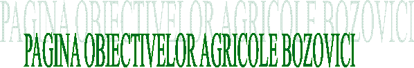 PAGINA OBIECTIVELOR AGRICOLE BOZOVICI