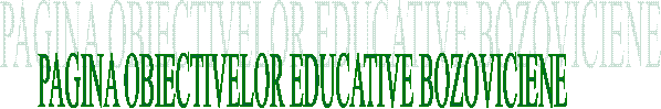 PAGINA OBIECTIVELOR EDUCATIVE BOZOVICIENE