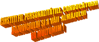CINSTIȚI FII, PERSONALITĂȚILE, CONDUCĂTORII  
BOZOVICIULUI ȘI A VĂII  ALMĂJULUI
VA MULTUMIM !