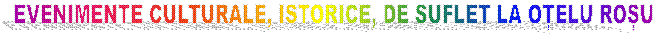 EVENIMENTE CULTURALE, ISTORICE, DE SUFLET LA OȚELU ROȘU